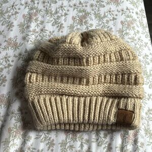 C.C Knit Beanie in Beige